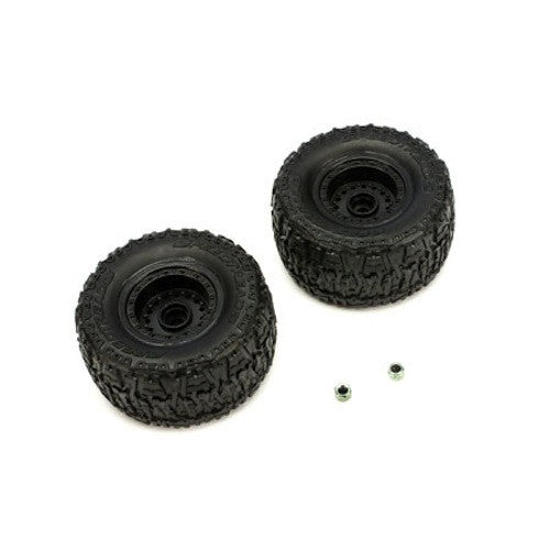 ECX ECX8304-FINAL Pre-Mounted Front Tires (2) Black 1/18 Smash RC Truck