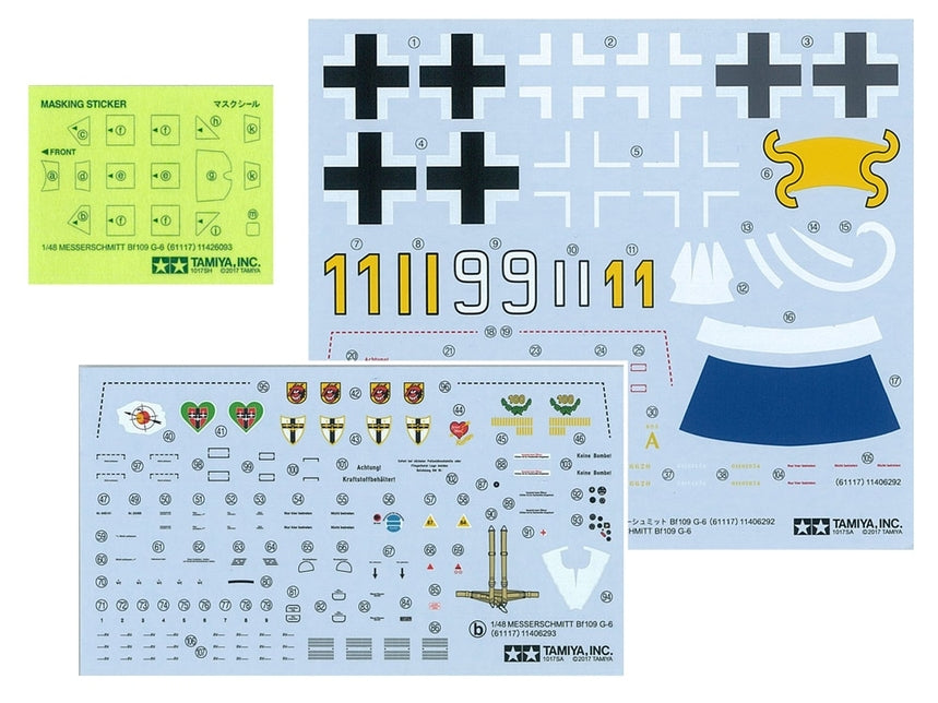 Tamiya 61117 1/48 Messerschmitt Bf 109 G-6 WWII Aircraft Model Kit