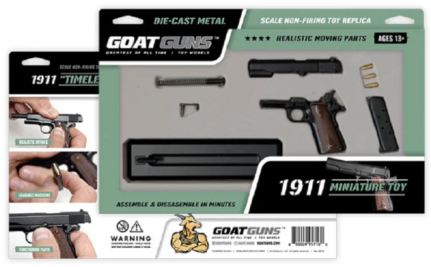 GoatGuns 1911-BLACK 1:2.5 Scale Black 1911 Die-Cast Metal Model Kit