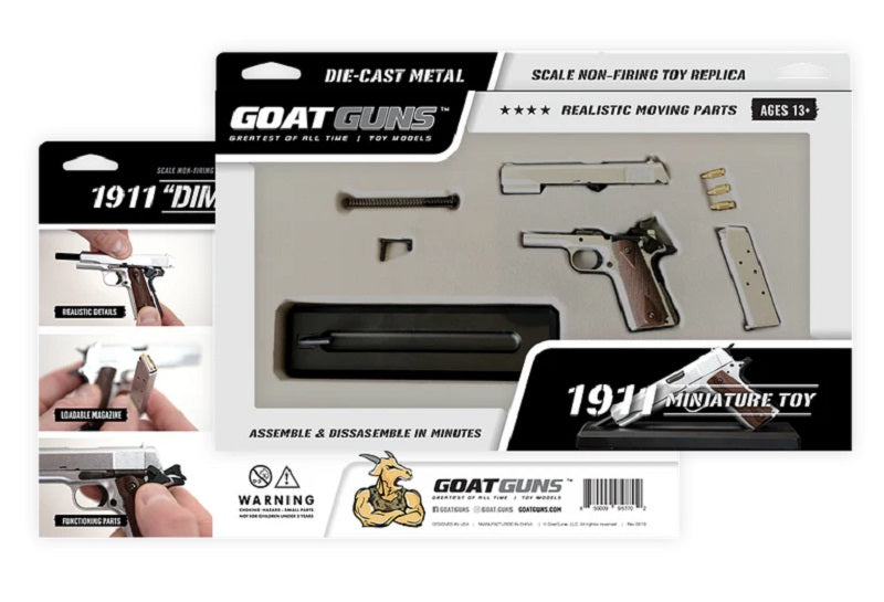 Goat Guns 1911-Silver Miniature 1:2.05 Scale Die-Cast Model Kit
