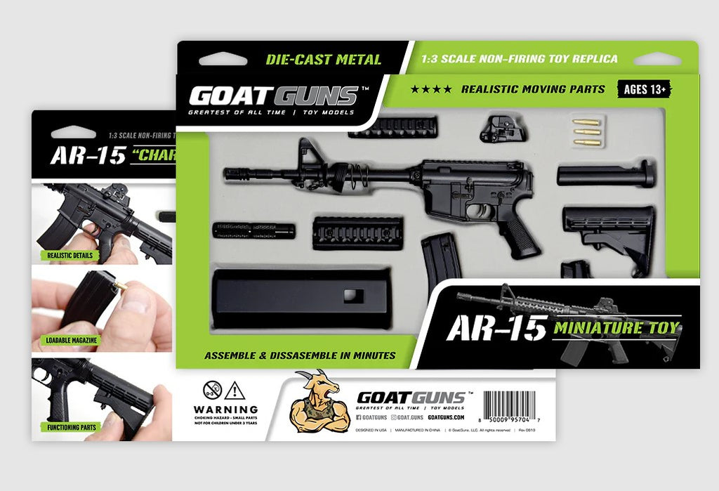 Goat Guns AR-BLACK AR15 Mini Model Black 1:3 Scale Die-Cast