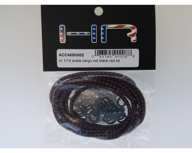 Hot Racing ACC468KN02 RC 1/10 Scale Cargo Net: Black/Red Kit