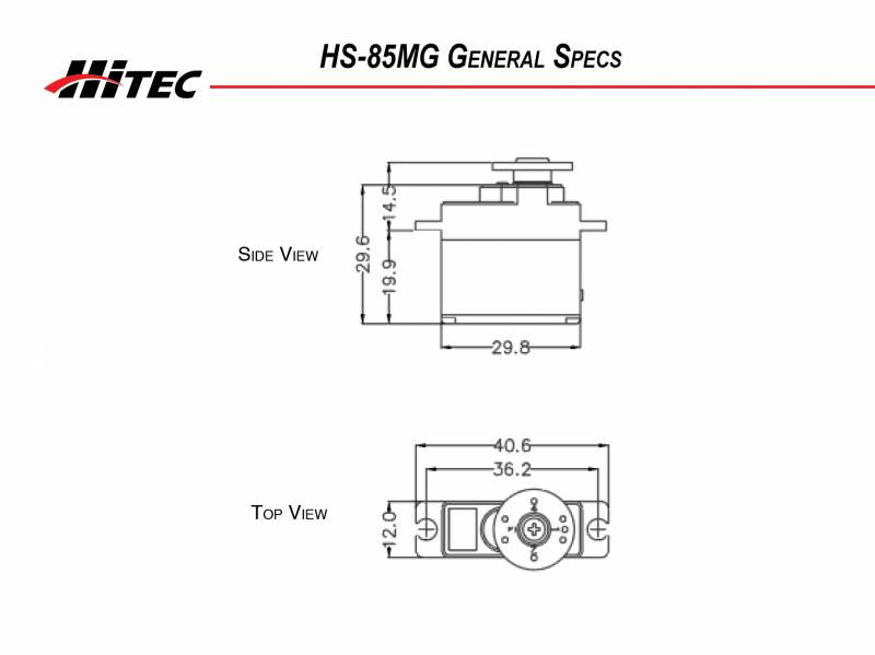 Hitec 32085S HS-85MG Mighty Micro Metal Gear Servo Universal RC