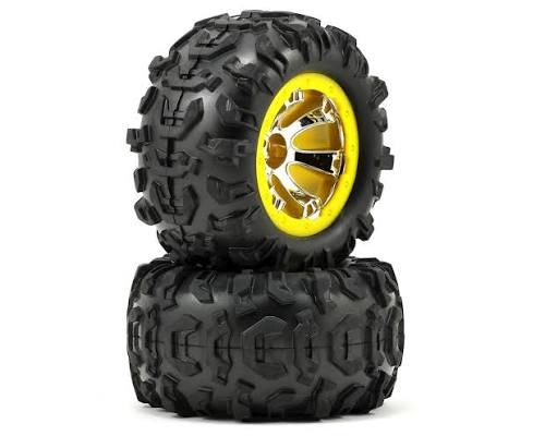 Traxxas 7276 Canyon AT Tires Yellow Geode Wheels Beadlock 1/16 Summit (2)