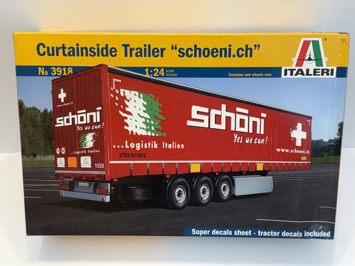 Italeri 3918 1/24 Curtainside Trailer Schoeni.ch Plastic Model Kit New