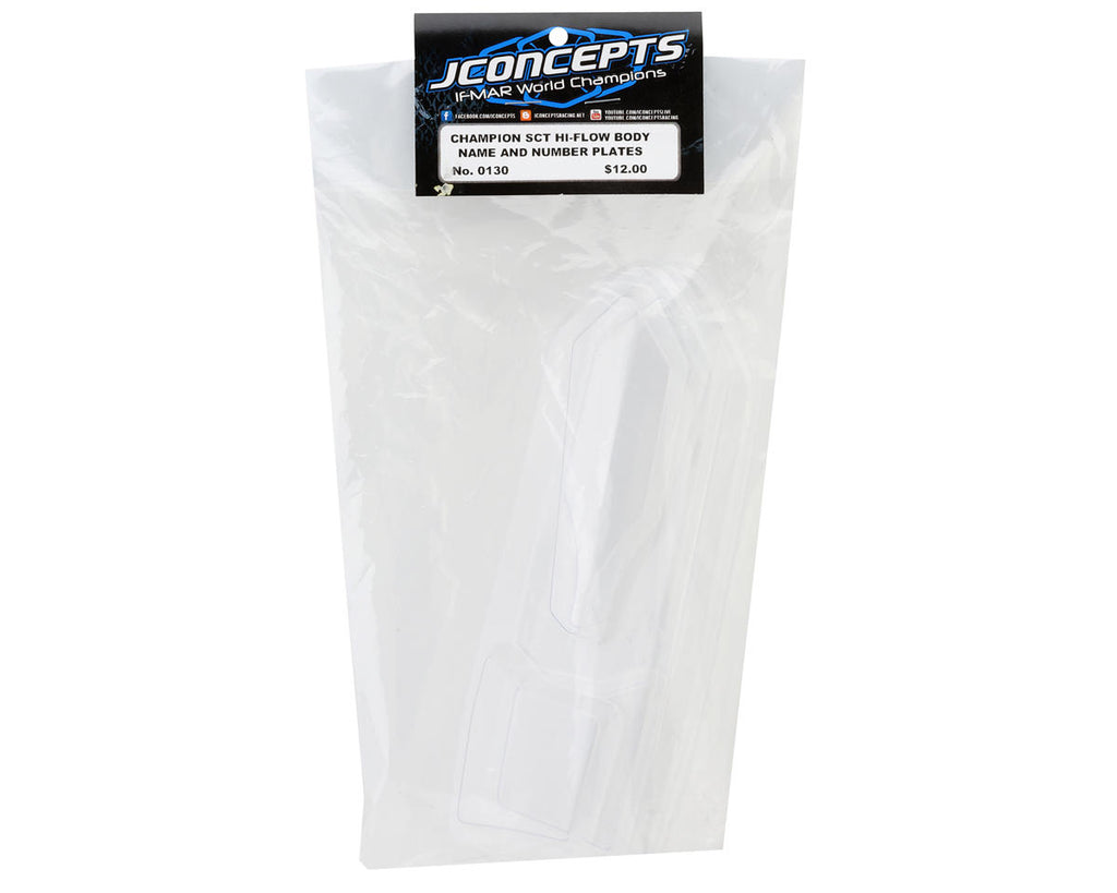 JConcepts 0130 Illuzion Hi-Flow SCT Name Number Plate Winglets 4pc