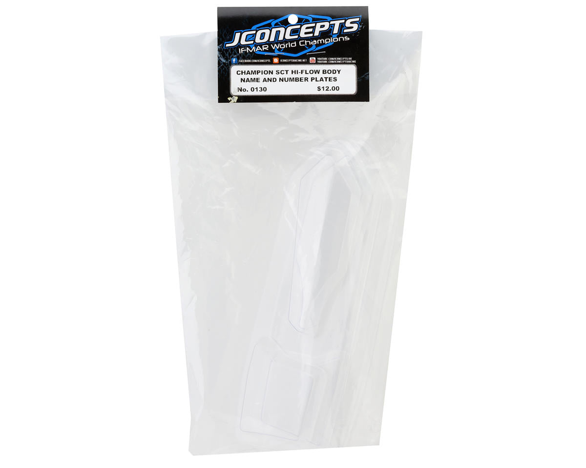 JConcepts 0130 Illuzion Hi-Flow SCT Name Number Plate Winglets 4pc