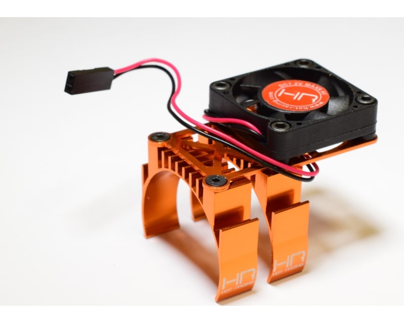 Hot Racing MH550TE03 Clip-on Two-piece Motor Heat Sink W/ Fan (Orange)