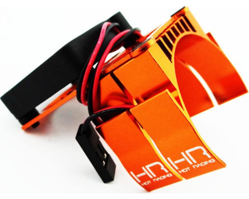 Hot Racing MH550TE03 Clip-on Two-piece Motor Heat Sink W/ Fan (Orange)