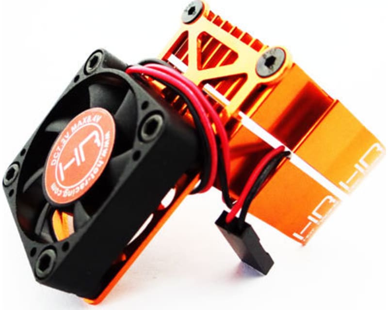 Hot Racing MH550TE03 Clip-on Two-piece Motor Heat Sink W/ Fan (Orange)