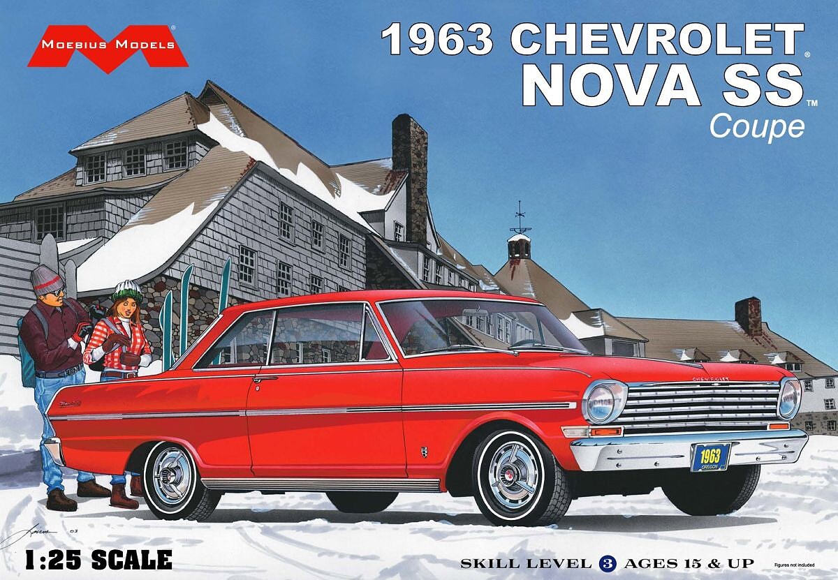 Moebius Models 2319 1963 Chevrolet Nova SS Coupe 1/25th Scale Model Kit