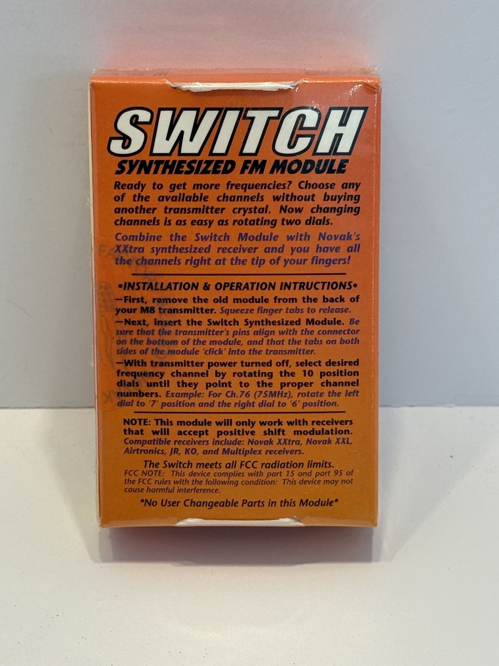 Novak 2680 Switch Synthesized 75MHz M8 Module Airtronics Sanwa Radio TX