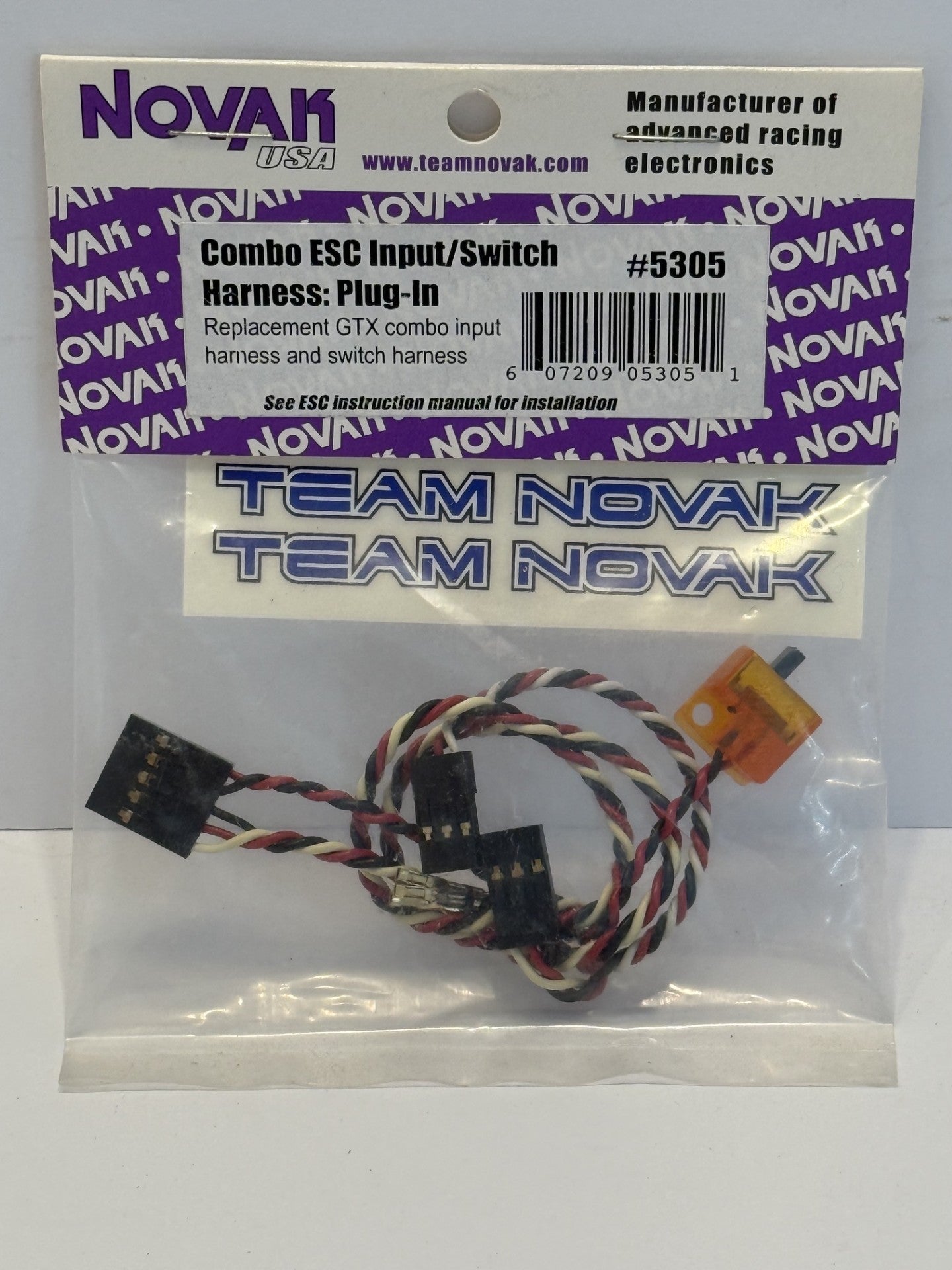 Novak 5305 Combo ESC Input Switch Harness GTX Brushless RC Speed Control