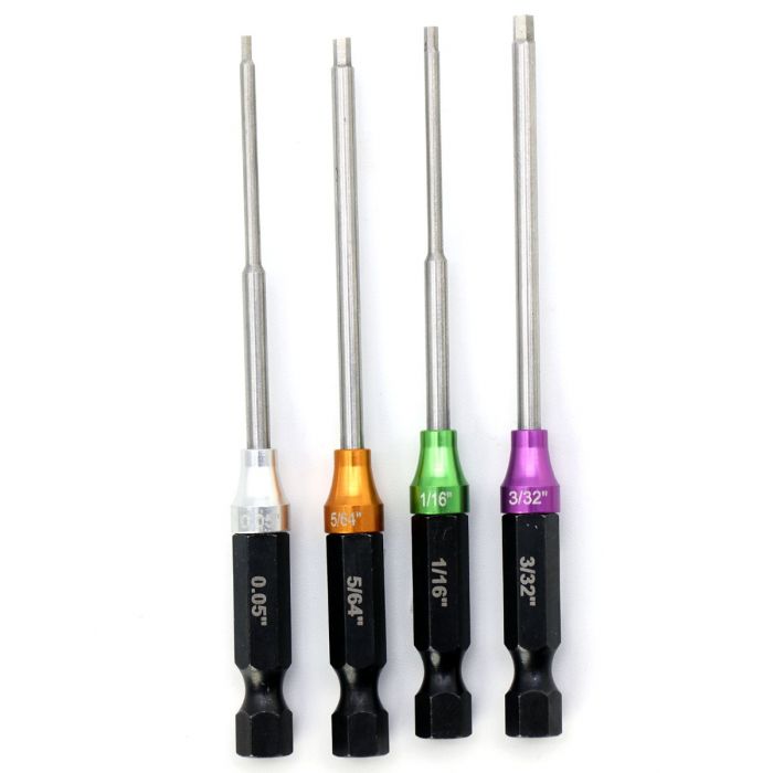 Power Hobby PHT005 RC Hex Driver Power Tool Tip Set 1/4" 4-Piece