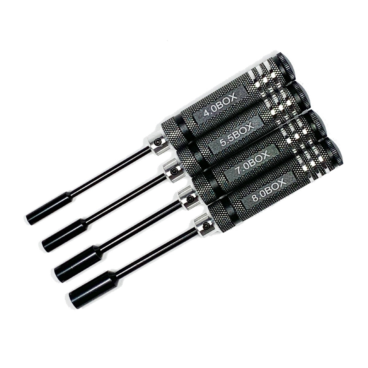 Racers Edge 7220 Metric Nut Driver Set w/ Black Handles (4pc)