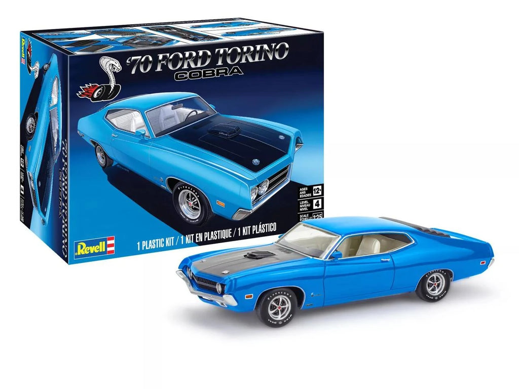Revell 14534 1/25 1970 Ford Torino Cobra 128-Pc Model Kit Level 4