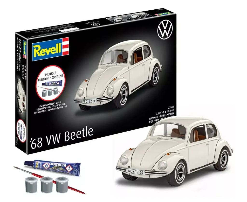 Revell 77681 1/32 VW Beetle Starter Kit 24-Pc Model Set Paint Glue