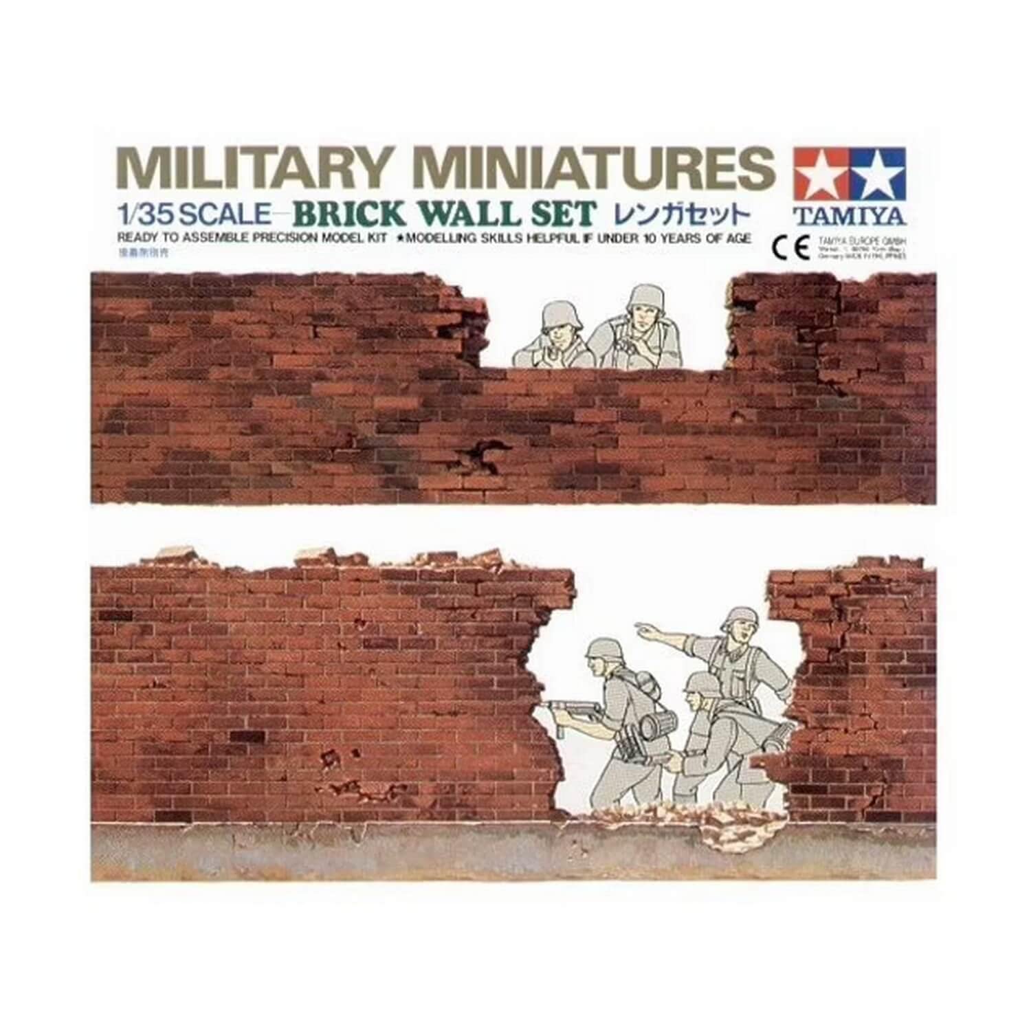 Tamiya 35028 1/35 Brick Wall Set WWII Military Diorama Accessory Model Kit
