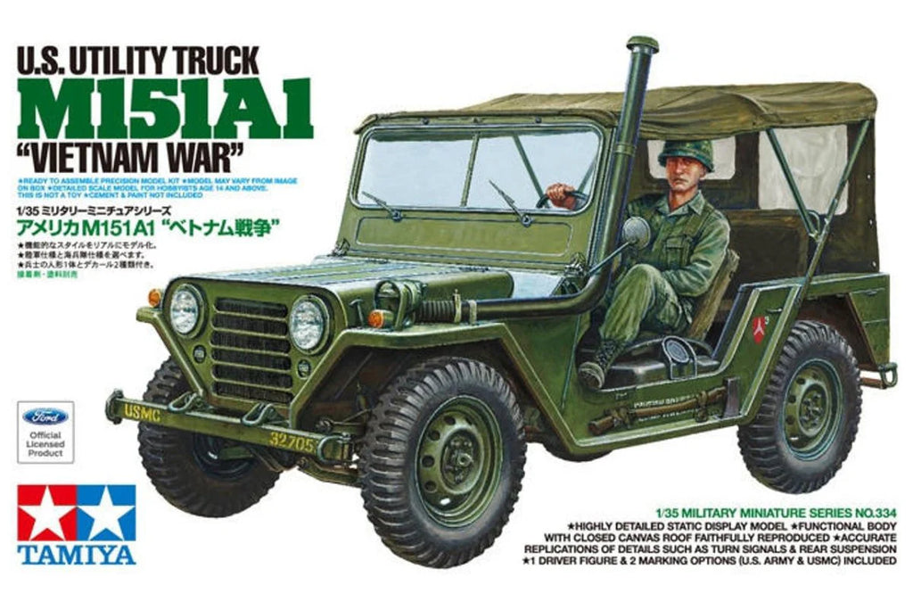 Tamiya 35334 1/35 U.S. M151A1 Utility Truck Vietnam War Model Kit