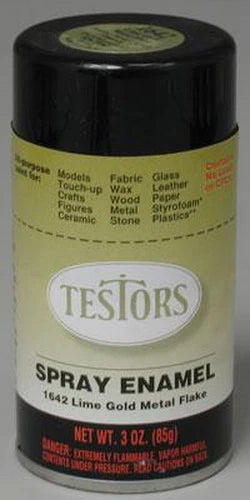 Testors 1642T 3oz Lime Gold Metal Flak Spray Paint
