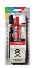 Testors 281239 Enamel Paint Marker Set White Black Red 3pc Model Hobby